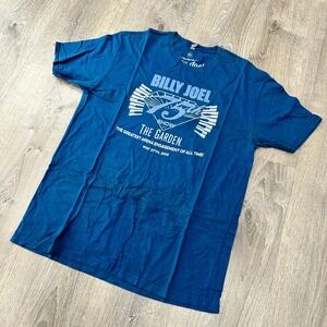 Billy Joel 75th Show Garden TShirt Mens XL Blue Official Barking Irons See PHOTO